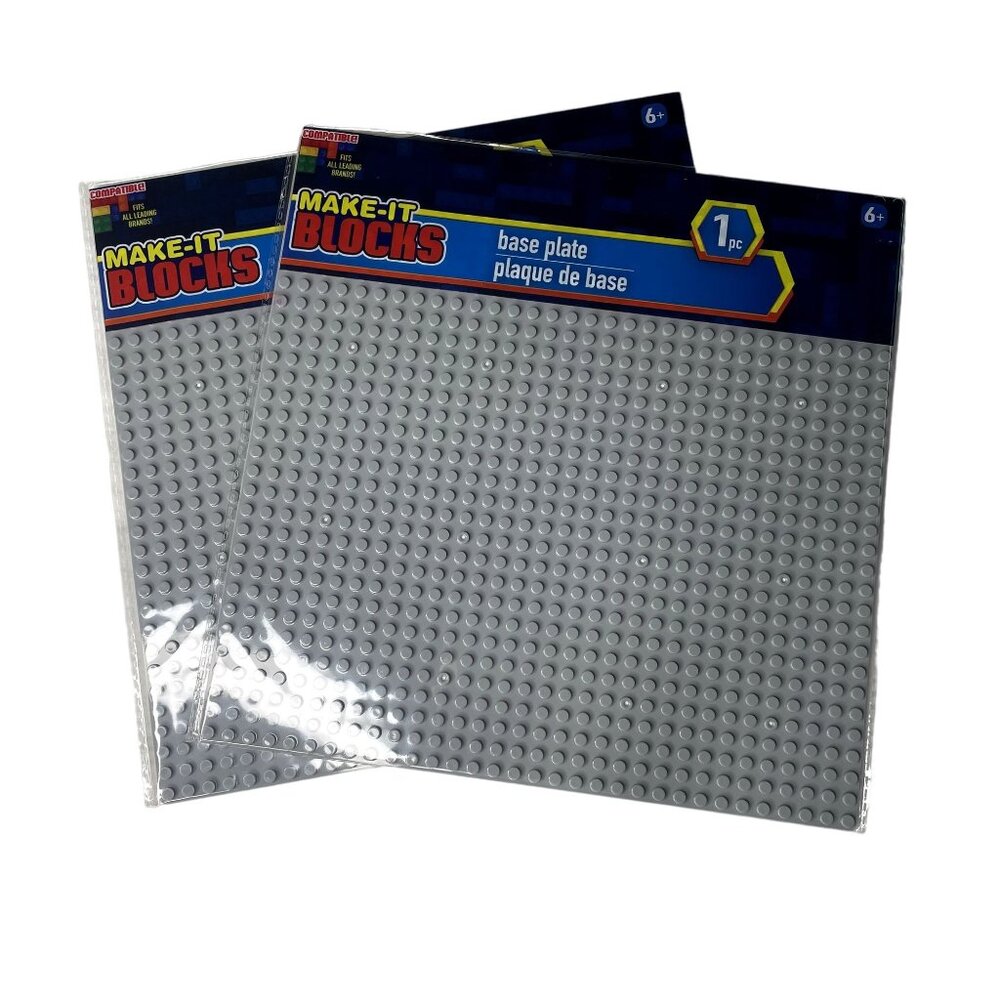 Construction Block Base Plates Set 2 Gray 32 x 32 Studs u Compatible Major Brand